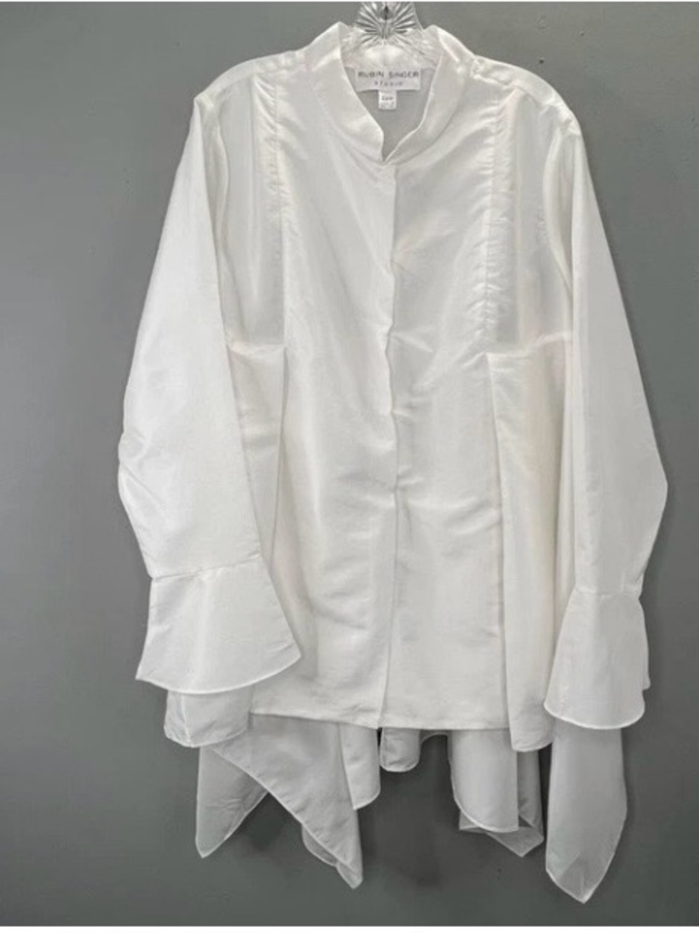 RUBIN SINGER taffeta Asymmetric Mandarin-Collar Shirt multilayer